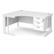 Maestro Cantilever Ergonomic Corner Desk with Fixed Pedestal